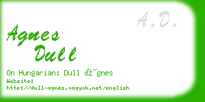 agnes dull business card